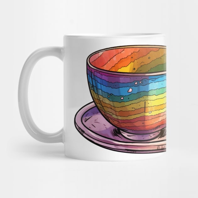 LGBTea gay pride Rainbow Colored Tea Cup Design by star trek fanart and more